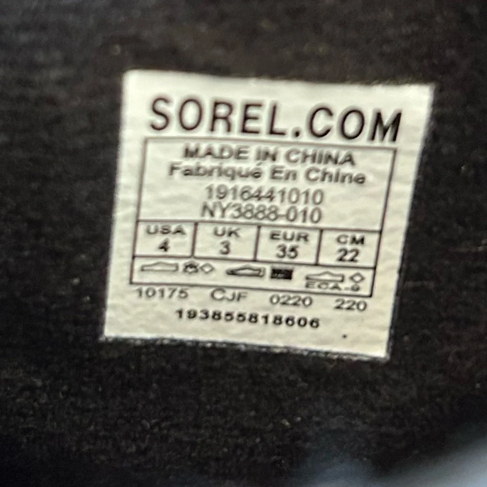 NWT Sorel | Girls Black Shimmer Arctic Zip II  Waterproof Wedge Ankle Boot, sz 4